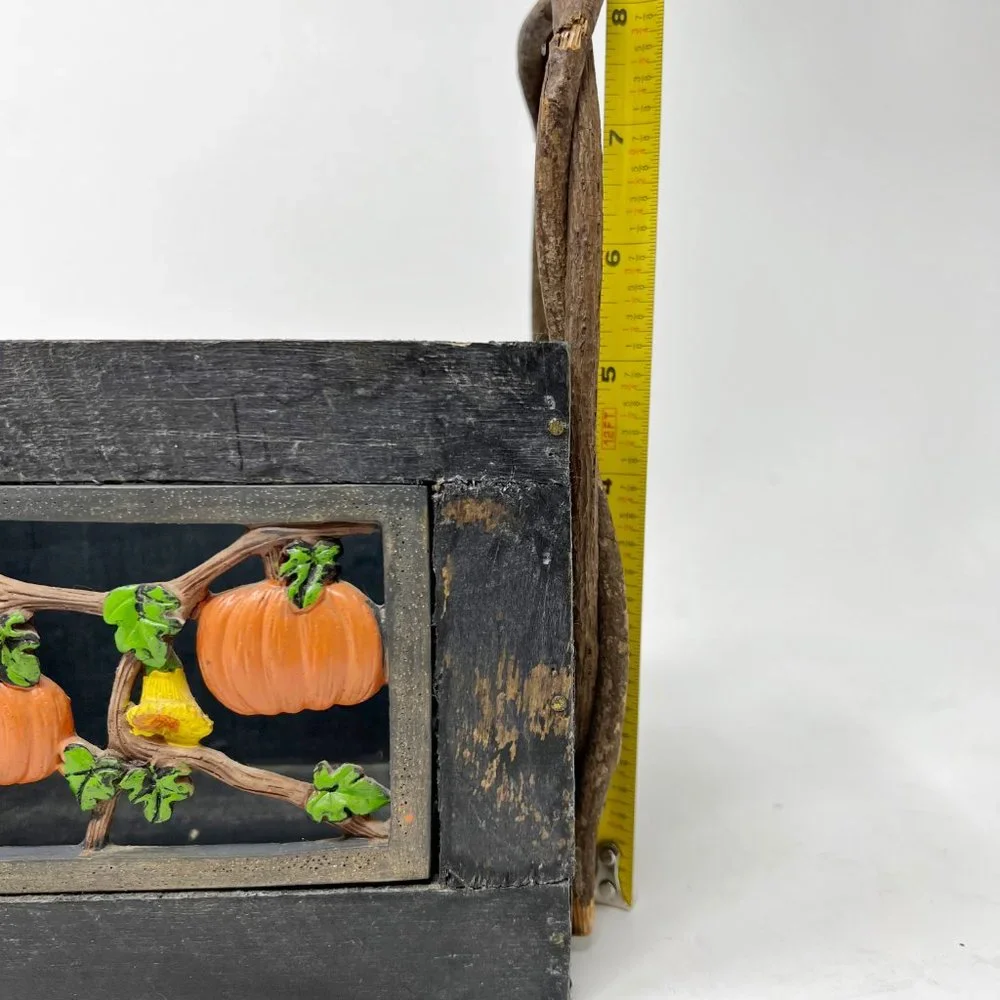 Primitive Fall Harvest Wooden Box Country Fall Pumpkin Decor Thanksgiving